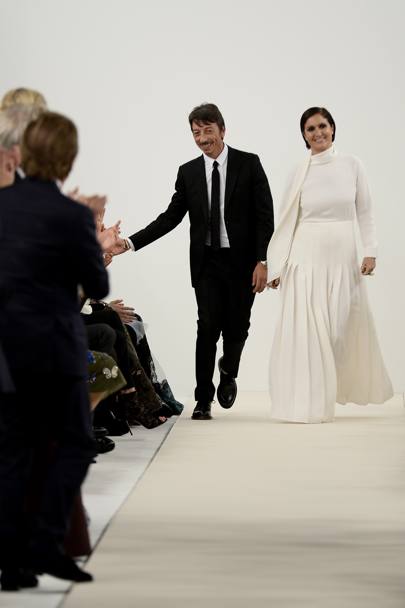 Paolo Piccioli e Maria Grazia Chiuri durante la sfilata Valentino Haute Couture, presso 945 Madison Avenue
